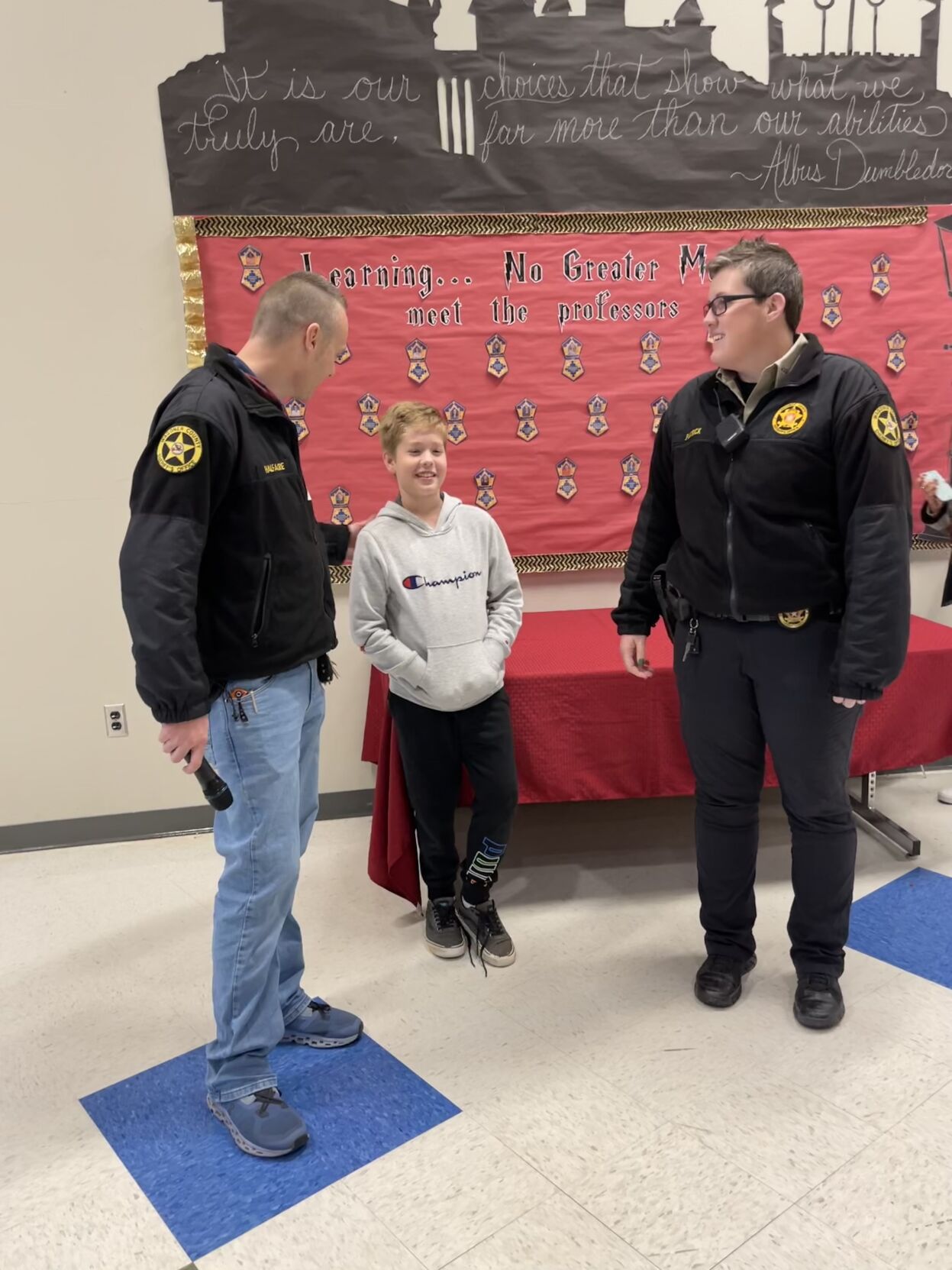 Deputies eat lunch with Jaxton Little